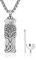 KINGWHYTE Tree of Life Urn Necklace 925 Sterling Silver Ashes Jewellery Celtic Knot Keepsake Ashes Memorial Cremation Jewellery with Funnel Filler for Men Women Dog