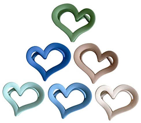 minkissy 6st Liebe Haarspange Herz Haarspange Klaue Herz-haarspangen Für Mittlere Haarspangenkralle Matte Haarklammern Haarkralle in Herzform Haarklammern Für Fräulein Hai-clip Acryl Dicht