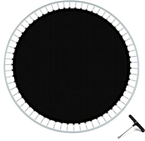 DASJD Sprungtuch Trampolin, Trampolinmatte Ersatzteile Trampolin, Incl. Federspanner, Trampolin Matte für Gartentrampolin, Schwarz, Runde,10FT/54 Buckles