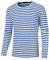 Lars Amadeus Striped T-Shirt for Men's Casual Crew Neck Long Sleeves Basic Pullover Tee Tops Blue White L