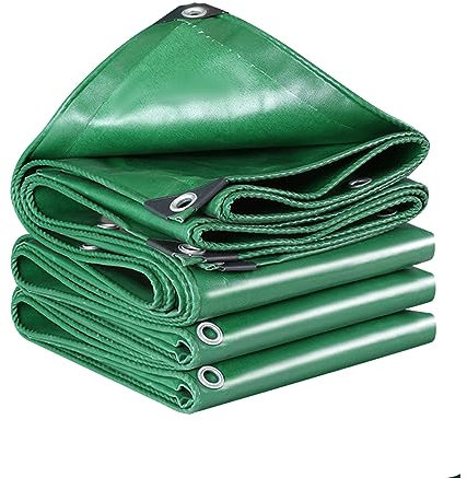 Telone in PVC 440 g/m², extra impermeabile, con occhielli rinforzati per mobili, multiuso, colore: verde (4 x 6 m)