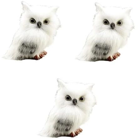 ABOOFAN Weihnachtsdekoration 3st Weihnachtsdeko Dekor Weihnachtseule Eulendekor Süß Weihnachtseule Dekor Kreative Eulendekoration Eule Puppe Deko-eulenpuppe Weiß Ornamente Niedlich