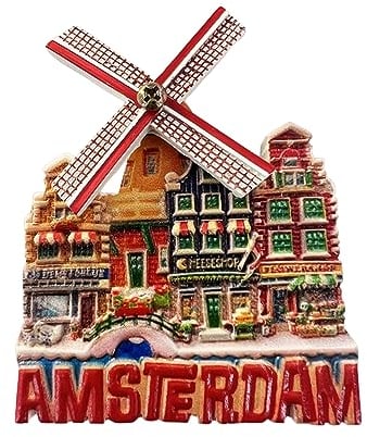 3D Windmill Style Amsterdam Holland Fridge Magnet Travel Souvenir Refrigerator Decoration Magnetic Sticker Craft