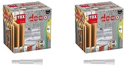 TOX Allzweckdübel mit Kragen Deco 6 x 41 mm, Dübel für fast alle Baustoffe, 100 Stück, 016100031 (Packung mit 2)