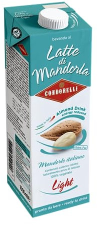 Condorelli Bevanda al Latte di Mandorla Light Brik 1000ml - Senza Lattosio e Senza Glutine