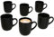 MamboCat Panther 6er Set Kaffeebecher schwarz I 340ml, H 10,3cm I matte Steingut-Becher mit Henkel für 6 Personen I Tassen für Heißgetränke wir Tee, Kakao, Latte Macchiato & Co I Kaffee-Geschirr