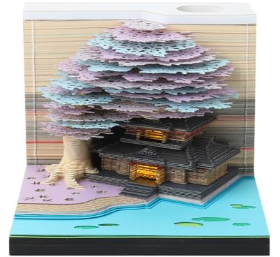 Calendrier 3D 2024, bloc-notes 3D, bloc-notes de calendrier de bureau 2024, bloc-notes de calendrier hebdomadaire 3D, bloc-notes 3D, cadeau de décoration DIY, notes de poste pour bureau/maison (C)