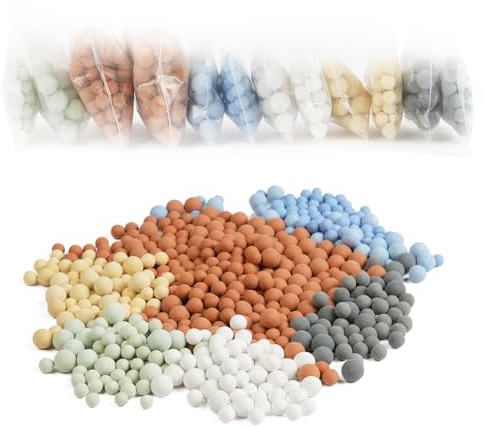 Vicloon Mineralkugeln, 12 Packungen Duschkopf, Filtersteine Wirken Antibakteriell, Anti-Kalk-Ersatz, Mineral, Duschbälle, Negative Lonen, Mineral, Duschbälle, Ionenfilternd