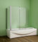 Aica Sanitär Badewannenaufsatz Eck Duschwand Badewanne 2-tlg.Faltwand mit Seitewand 6mm Nano Glas H140cm,90x80cm