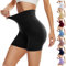 DDOBB Radlerhose Damen Kurze Shorts Sporthose Leggings Blickdicht High Waist Elastisch Unterhosen Fitness Hotpants Sommer Boxershorts(Schwarz,4XL)
