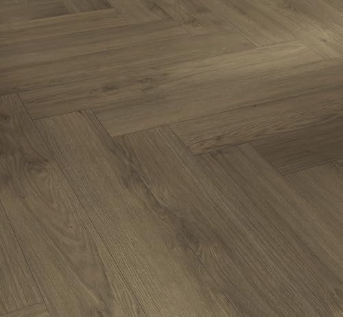 Parador Dekorboden Laminat Trendtime 3 Eiche Mont Blanc dunkelbraun Matte Holzstruktur Fischgrät 4-V-Fuge