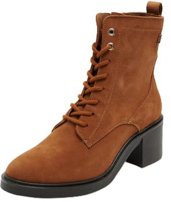 Tommy Hilfiger Donna Stivali Suede Mid Heel Laceup con Tacco, Marrone (Driftwood Brown), 41