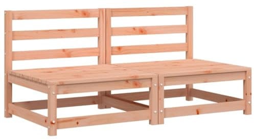 vidaXL Gartensofa 2 STK., Modular Sofa ohne Armlehnen, Gartensessel mit Lattenrost, Relaxsessel Lounge Sessel Gartenmöbel, Douglasienholz