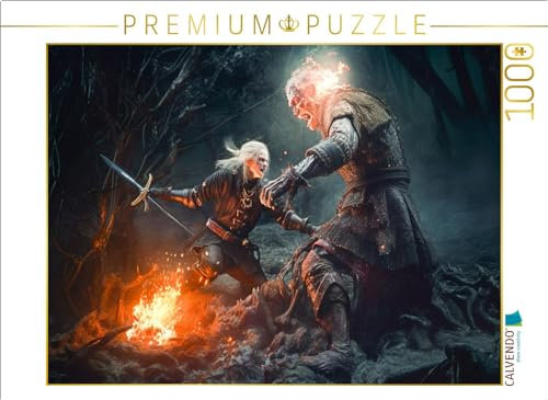 CALVENDO Puzzle Kampf Hexer gegen Dämon | 1000 Teile Lege-Größe 64 x 48 cm Foto-Puzzle für glückliche Stunden