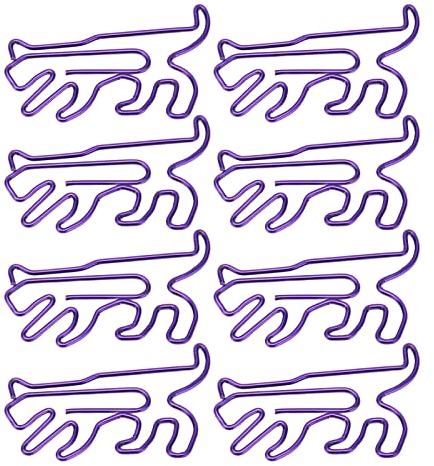 100 Stück Büroklammern Motiv, niedliche Tierform Farbige Papierklammer, Klein und Exquisit, Metall-Papierclips, zum Ordnen von Dateien und Zeichenpapier (Dinosaurier)