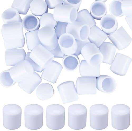 CREATCABIN 40Pcs Rubber Door Stop Door Silicone Replacement Door Stop Caps Tips Bumpers Springe Hinge End Caps Door Stop Bumper Tips for Door Wall Floor Protection White 13x11mm