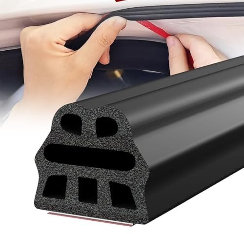 Türdichtung Auto Selbstklebend Gummi Dichtungsband - 12M Auto Türdichtung Sechs-Loch Kantenschutz Gummi, Wasserdicht Anti-Staub, für Autotür Pkw-Motorhaube Kofferraumtür