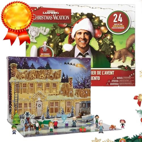 National Lampoon's Christmas Vacation Adventskalender 2024, 24 Tage Weihnachts-Countdown-Kalender mit Weihnachtsfiguren, National Lampoon Adventskalender enthält 24 Geschenke für Kinder und Erwachsene
