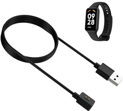 Station de Charge Magnétique Compatible avec Xiaomi bracelet 9pro, redmi Watch 5 Lite, xiaomi Smart band9 / 9nfc, xiaomi Smart band8 active, Chargeur avec Câble USB de 1M pour Montres Connectées, Noir
