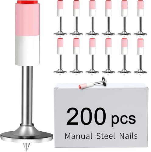 DLronwey Manual Steel Nail 200 pcs,Concrete Nail Wall Fastening Tool,for Concrete Ceiling Cable Ducts Fixed Slotting Device Repair Tool Home DIY Nail Gun Accessories