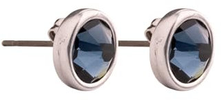 QOSS Ohrringe BO SWAROVSKI rund jeansblau