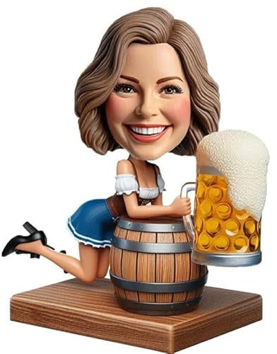 Individuelle Wackelköpfe, personalisiert für Oktoberfest, personalisierte benutzerdefinierte Köpfe, Wackelkopf-Figuren, handgefertigte Karnevalsgeschenke, Actionfigur basierend auf Ihrem Foto