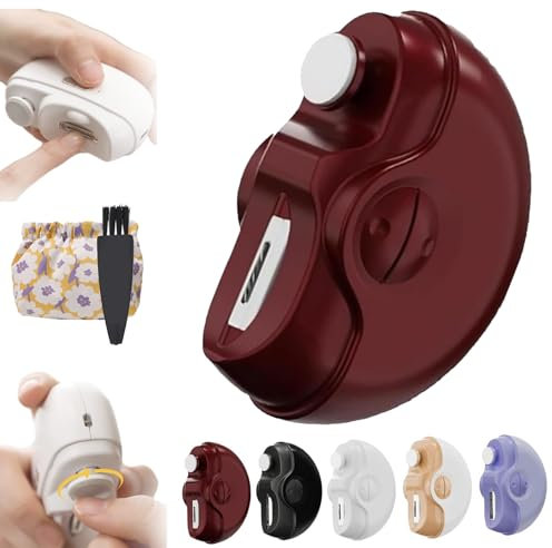 2 in 1 Electric Polishing Automatic Nail Clippers, Electric Nail Clipper, Portable Rechargeable Electric Nail Trimmer Nail Polisher with 2 Speeds (Red)