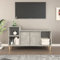 TJROO Mueble para TV o salón, 100 x 35 x 55 cm, de madera gris, cemento, resistente a la humedad, mueble HiFi para dormitorio, armario de salón, amplio espacio de almacenamiento, soporte para TV
