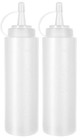 Fizzix 2pcs Plastic Squeeze Condiment Bottles | Leak-Proof, Reusable | Perfect for Sauces, Dressings