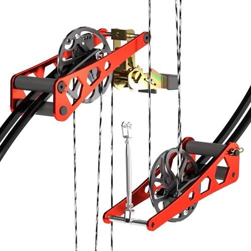 Bogenpresse für Bogenschießen, universelle Bogenpresse aus Aluminiumlegierung, für Compoundbogen und Armbrust, tragbares Feinabstimmwerkzeug mit Ratsche, 130 cm Gurt