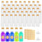 Liwein Bouteilles de Liqueur en Plastique, Mini Bouteille,Bouteilles Miniatures,Mignonnettes Alcool,Bouteilles en Plastique Vides avec Entonnoirs et Étiquettes (Bouchon or-50ml-50pcs)
