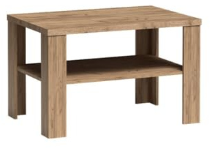 Masseno Couchtisch DESIO, Eichefarben, 90x60x59cm, Modern Wohnzimmertisch für Couch, rechteckig Beistelltisch, Laminierte Spanplatte