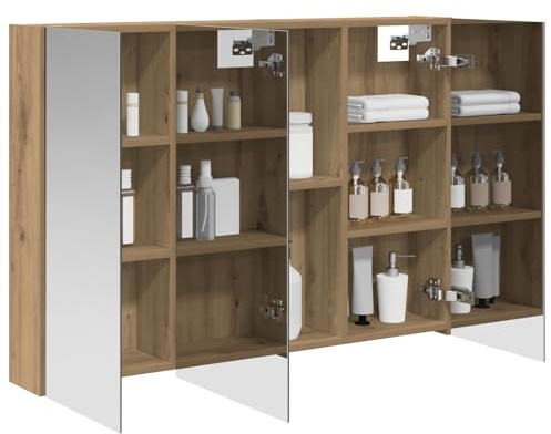 vidaXL Badezimmerspiegelschrank Kunsthandwerk Eiche 100 x 14,5 x 70 cm
