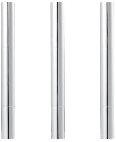 SWOOMEY Lot de 3 Stylos Vides pour Vernis à Ongles 3ml Couleur Argenté en Plastique et Métal, Accessoires Manucure Pratiques pour Voyage et Usage Professionnel