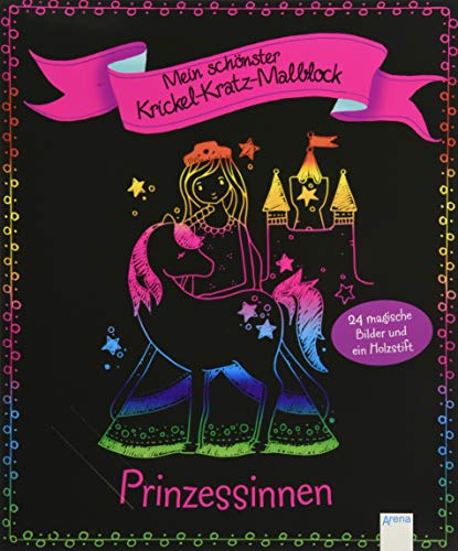 Mein schönster Krickel-Kratz-Malblock. Prinzessinnen: 24 magische Bilder und ein Holzstift