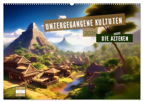 Untergegangene Kulturen - die Azteken (Wandkalender 2026 DIN A2 quer), CALVENDO Monatskalender: Ein Wanddekoration mit KI-generierten Bildern, die ... der Azteken zeigen. (CALVENDO Kunst)