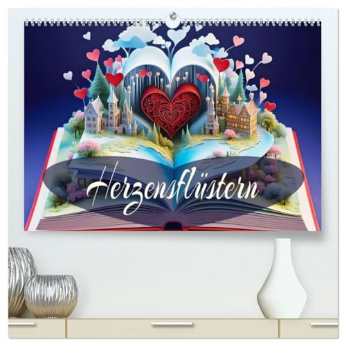 Herzensflüstern (hochwertiger Premium Wandkalender 2026 DIN A2 quer), Kunstdruck in Hochglanz: Ein ganzes Jahr farbenfrohe Seiten, Herzen und Natur. (CALVENDO Natur)