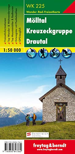 Mölltal - Kreuzeckgruppe - Drautal, Wanderkarte 1:50.000, WK 225: GPS-tauglich, Ortsregister (freytag & berndt Wander-Rad-Freizeitkarten, Band 225)