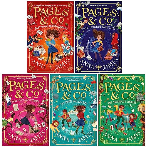 Anna James Pages & Co Collection 5 Books Set (Tilly and the Bookwanderers, Tilly and the Lost Fairy Tales, Tilly and the Map of Stories, The Book Smugglers & The Treehouse Library)