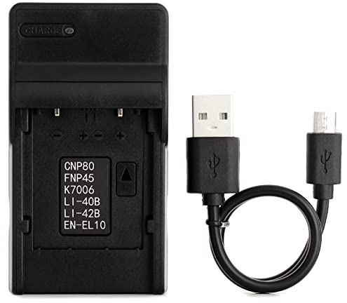 NP-80 USB Ladegerät für Casio Exilim EX-G1, EX-N1, EX-N2, EX-S5, EX-S8, EX-S9, EX-Z35, EX-Z550, EX-Z800 Kamera und Mehr