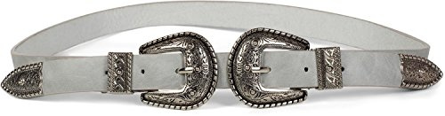 styleBREAKER Damen Gürtel Western Style 25 cm | 2,5 cm breites Kunstleder-Band, stufenlos kürzbar. Ornamente-Prägung, vielseitig auch als Taillen-Accessoire nutzbar.
