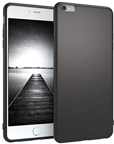 EAZY CASE Handyhülle Silikon mit Kameraschutz kompatibel mit iPhone 6 Plus / 6S Plus in Schwarz Matt, Ultra dünn, Slimcover, Silikonhülle, Hülle, Softcase, Backcover
