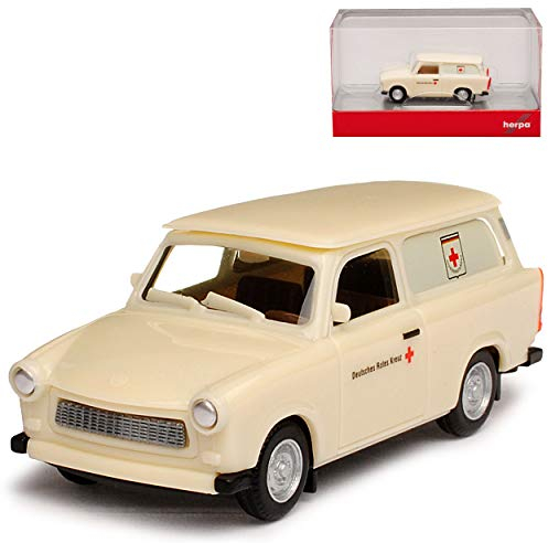 Herpa Trabant 601 Universal Deutsches Rotes Kreuz Kombi Beige 1964-1990 H0 1/87 Modell Auto mit individiuellem Wunschkennzeichen