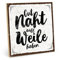 TypeStoff Holzschild mit Spruch – GUT NAHT WILL WEILE HABEN – im Vintage-Look mit Zitat als Geschenk und Dekoration - HS-00563