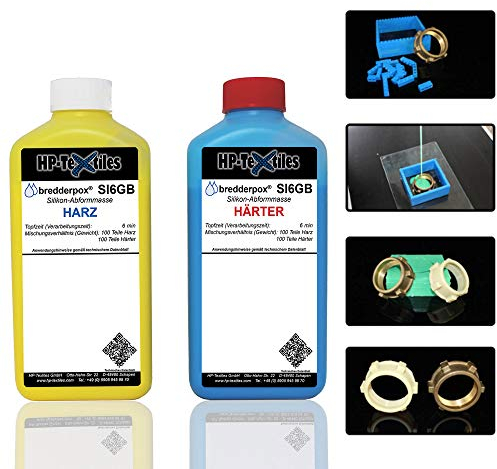 Abform-Silikon Kautschuk zum Gießen 5kg | Für einen detailgetreuen Abdruck im Formenbau, Modellbau, Bastelarbeiten | Hautfreundlich Flüssigsilikon Zwei-Komponenten Dubliersilikon Abformmasse | SI6GB