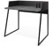 TEMAHOME Volga Schreibtisch, mit Metallgestell, kleine Trennwände, mit Kabeldurchführung, Chipboard/MDF/metalic legs, Black and Concrete Look, 90 x60 x88 cm (LxBxH)