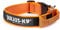 Julius-K9 Color & Grey Halsband mit Griff, Sicherheitsverschluss und austauschbarem Patch, 40 mm (38-53 cm), Orange-Grau