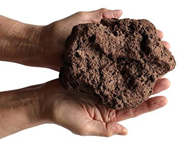 100% Natural Volcanic Red Lava Rock for Aquarium Decoration Landscaping, Pond Fish Tank Filters, Reptiles, Aquatics (1Rock 8-15cm)