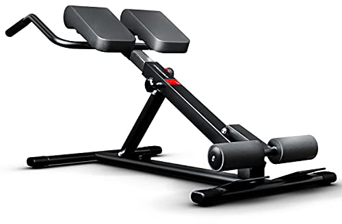 Sportstech in salute e in forma nel 2020. Panca per addominali & lombari/schiena, barra per Dip per casa. Ergonomica, regolabile. Sistema (BRT150 Nero)