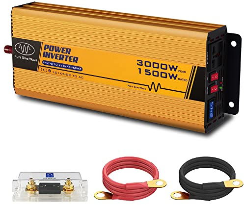 ECO-WORTHY 1500W 24V Pure Wave Sinus Wechselrichter AC Off Grid für Auto RV Camping House Wechselrichter Mikrowelle Solar Wechselrichter